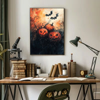Halloween Pumpkins Spooky Vibes Artistic Poster