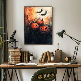 Halloween Pumpkins Spooky Vibes Artistic Poster