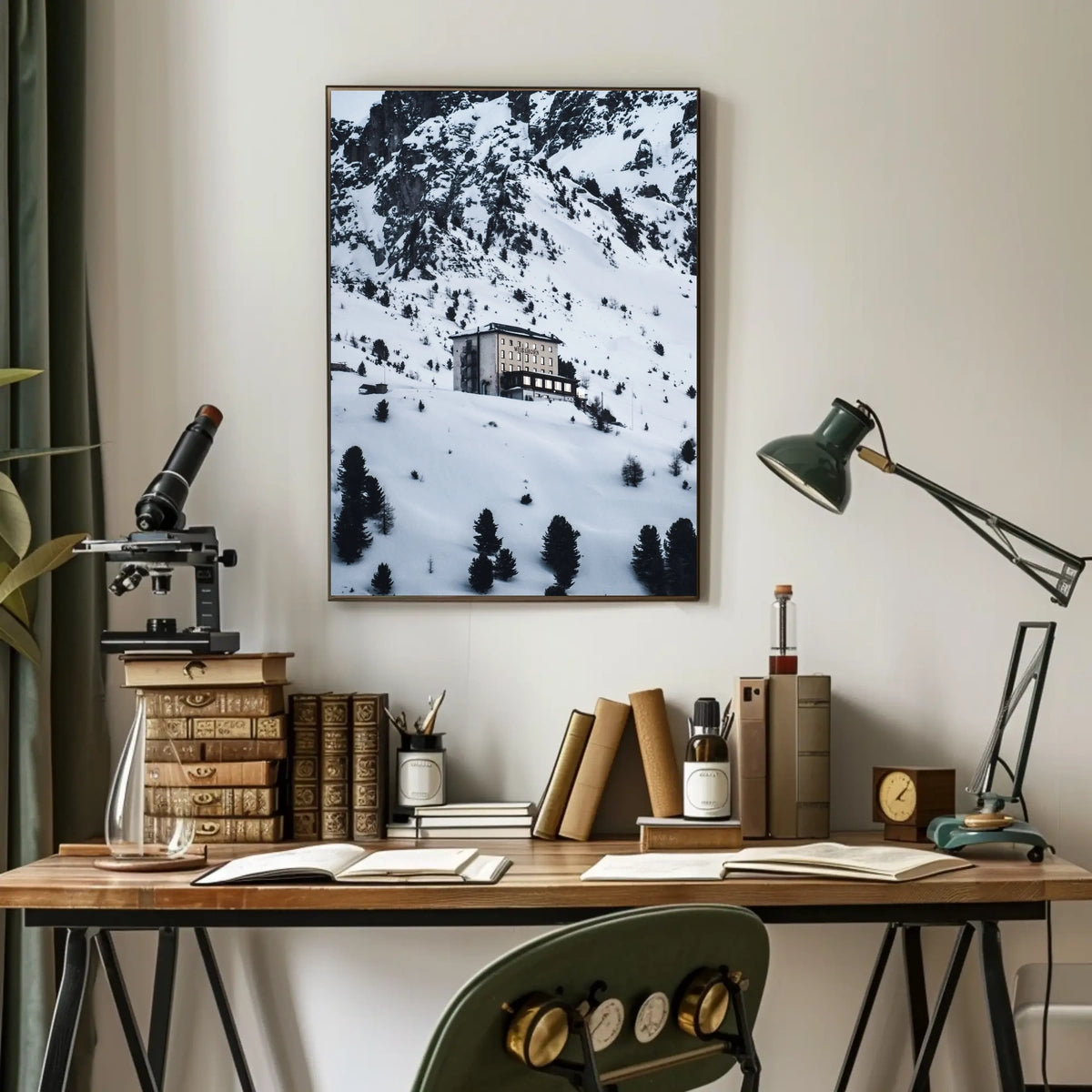 Weisshorn Alpine Serenity: Snowy Mountain Landscape Poster
