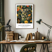 Whimsical Koala Art Poster with Nature-Inspired Design