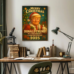 Merry Christmas Donald Trump Santa Suit Political Poster