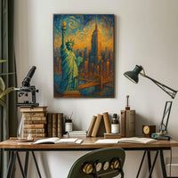Starry Night Over New York Poster Timeless Urban Home Decor