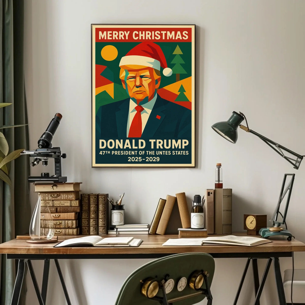 Festive Trump Christmas Poster Political or Pop Culture Poster