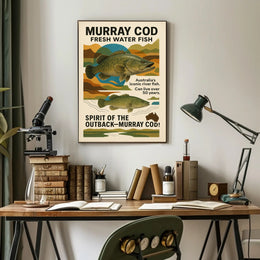 Murray Cod Heritage: Iconic Australian Fish Cultural Poster