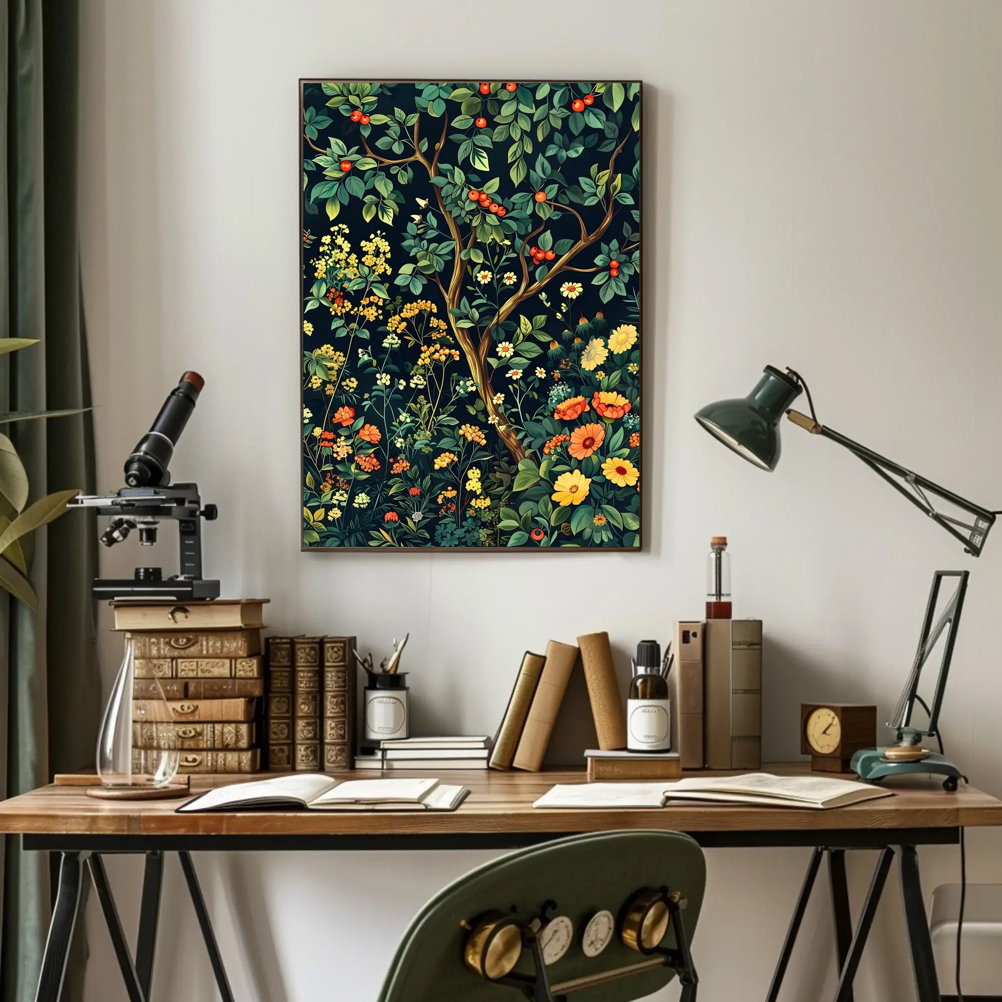 Vibrant Botanical Garden Wall Art Print