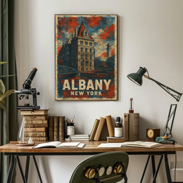 Albany Architecture Line Art Traveler Poster
