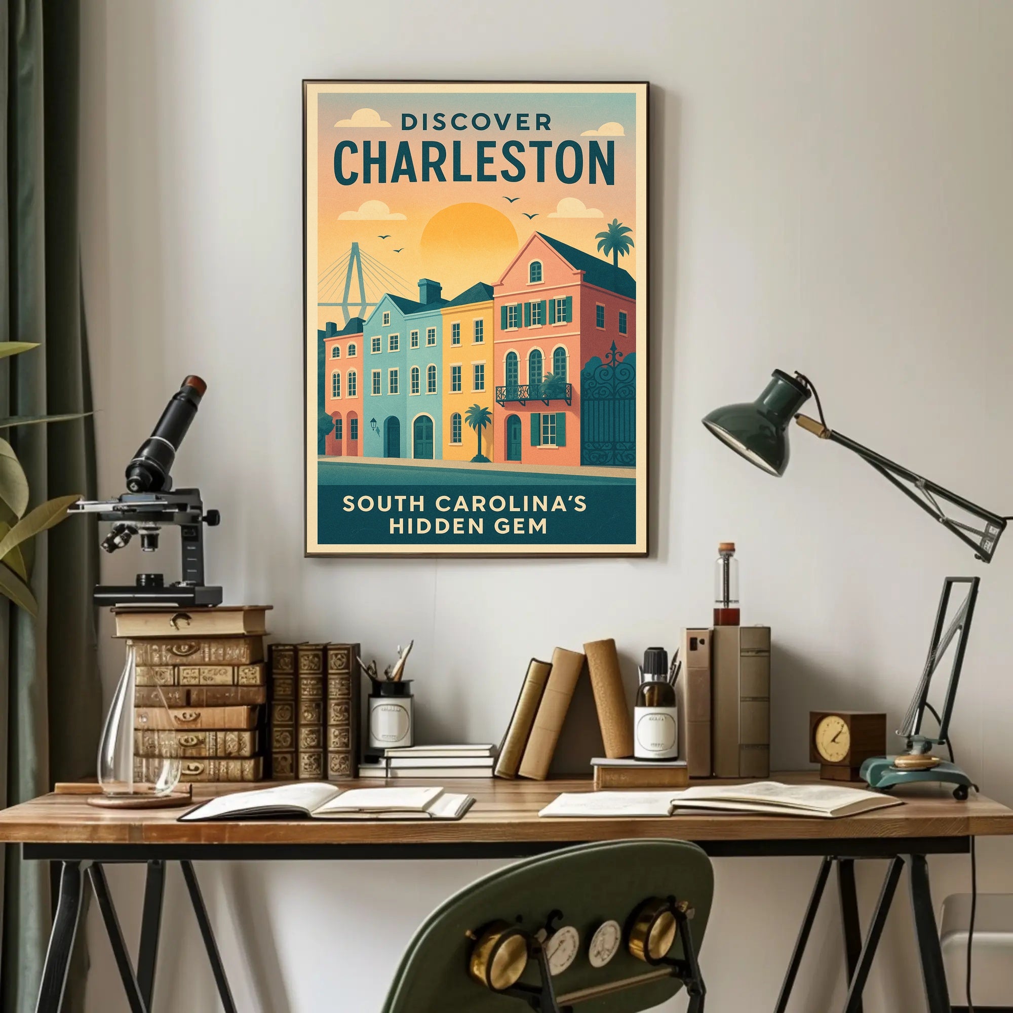Discover Charleston Vintage Travel Poster