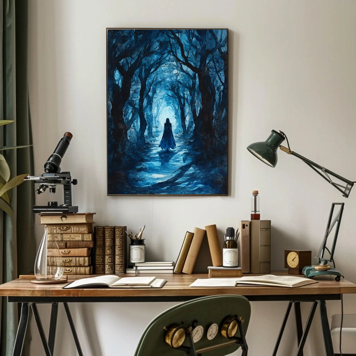 Mysterious Traveler in Enigmatic Forest Abstract, Artistic, or Pop Culture Poster