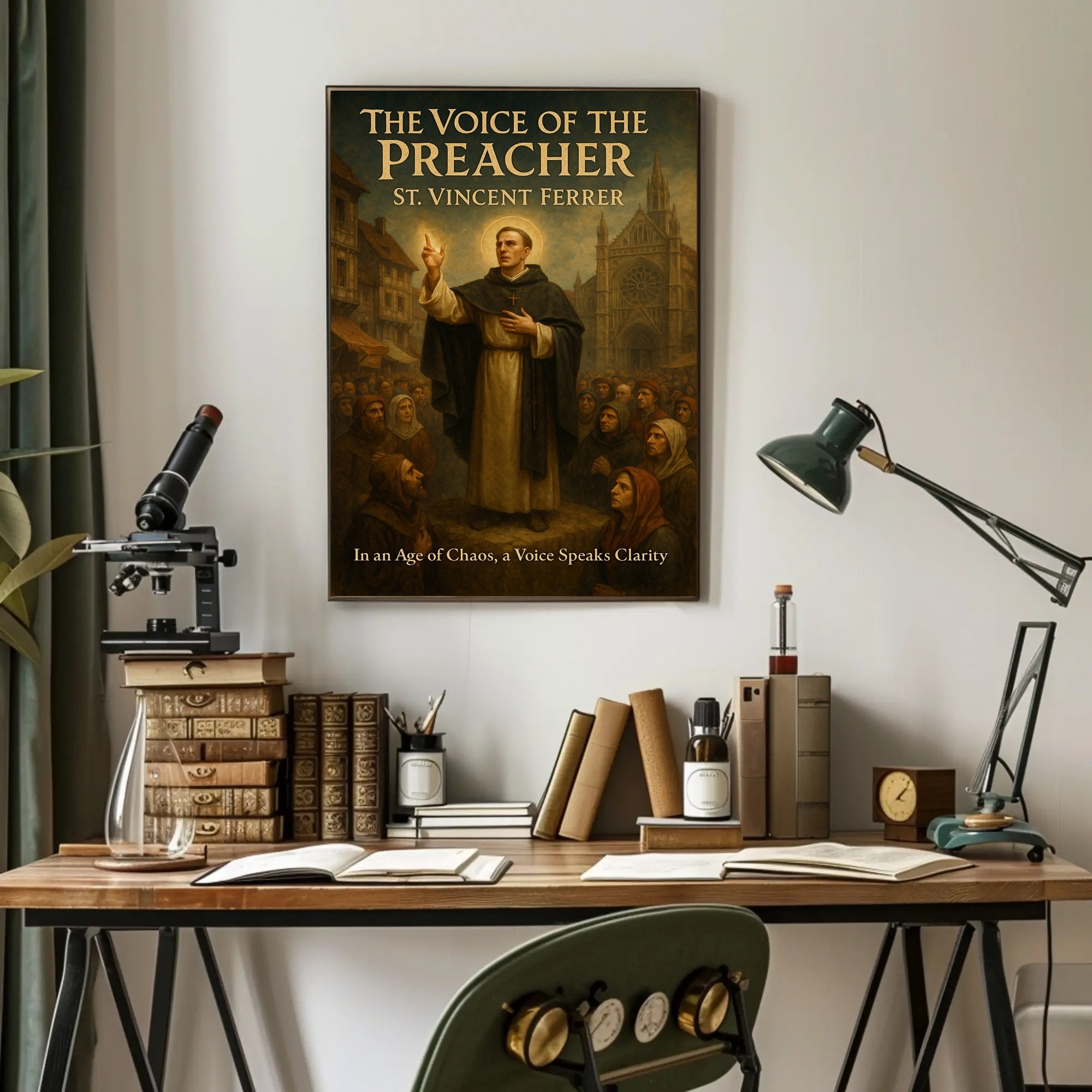 St. Vincent Ferrer in Medieval Town Cultural or Heritage Poster PosterGoat