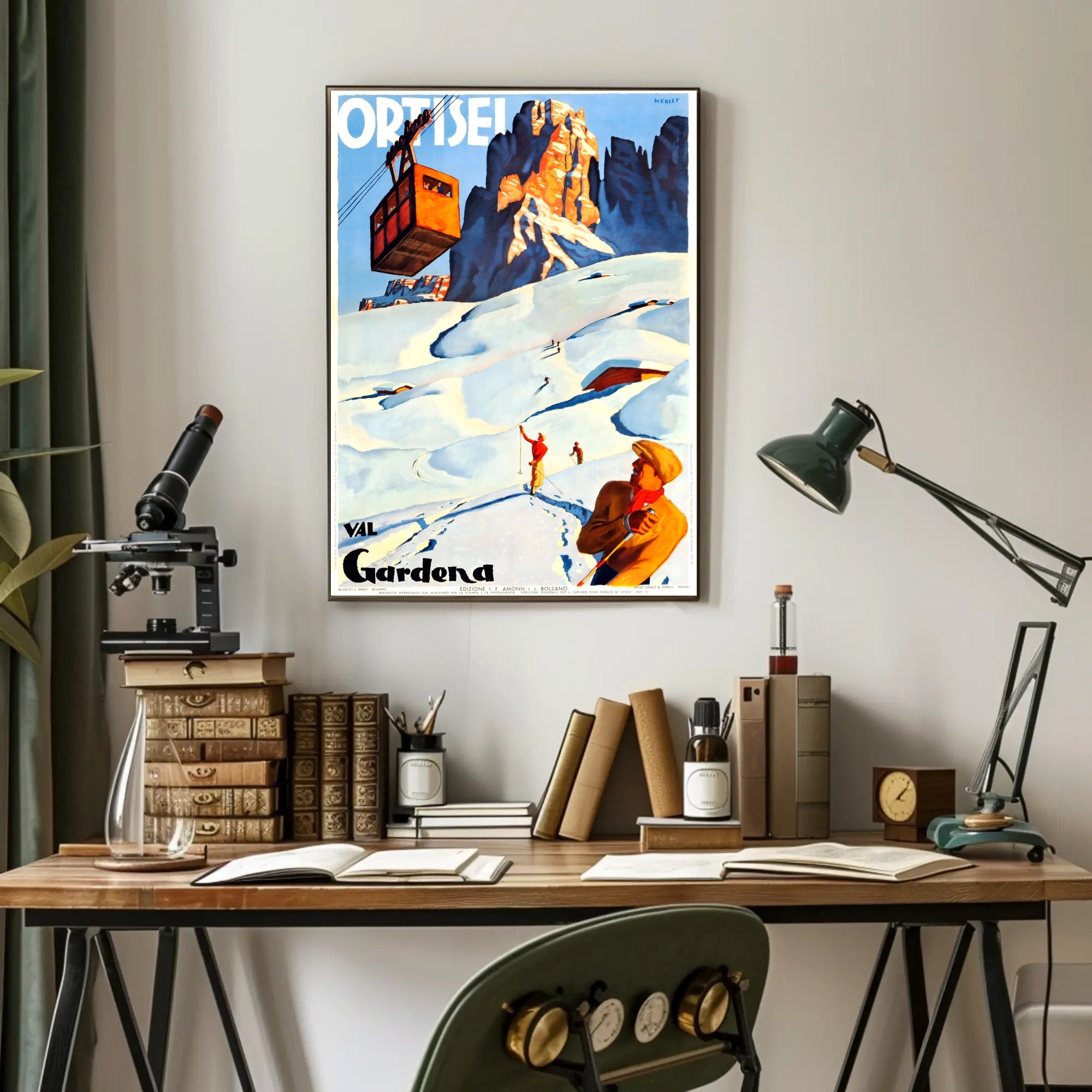 Val Gardena Skiing Adventure Poster PosterGoat