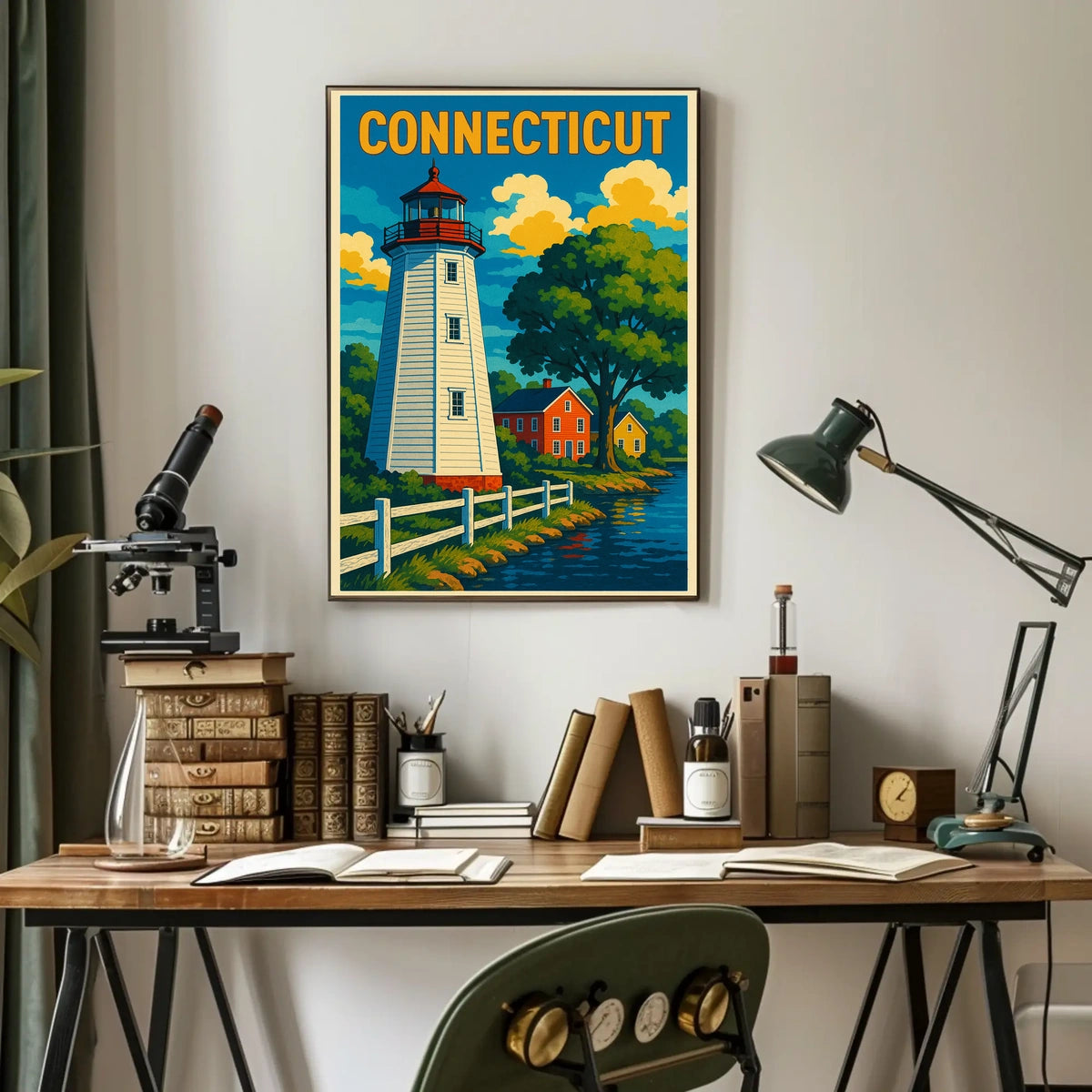 Connecticut Lighthouse Scene Poster