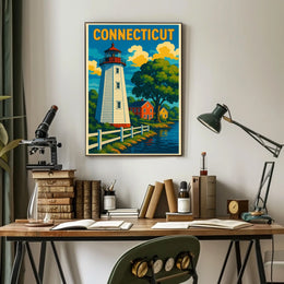 Connecticut Lighthouse Scene Poster
