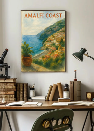 Amalfi Coast Poster Wall Art 18x24 Inches Seaside Decor