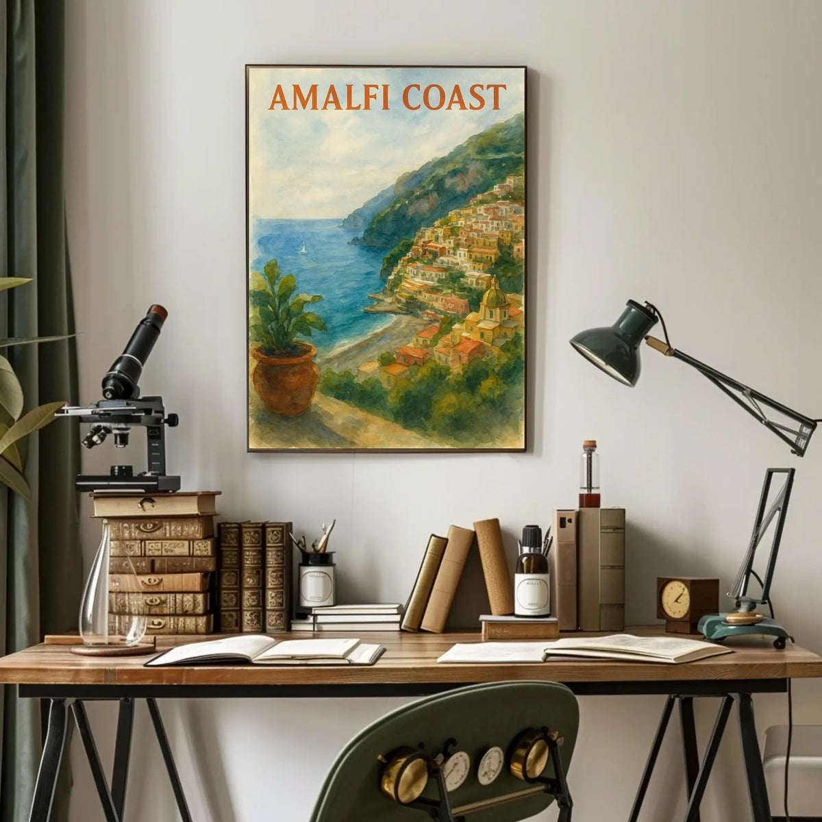 Amalfi Coast Poster Wall Art 18x24 Inches Seaside Decor