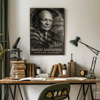 Dwight D. Eisenhower 34th President of the United States Double Exposure Poster