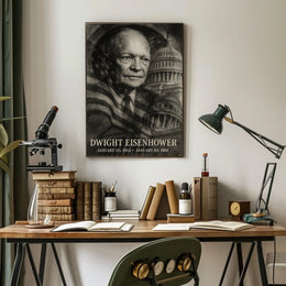 Dwight D. Eisenhower 34th President of the United States Double Exposure Poster