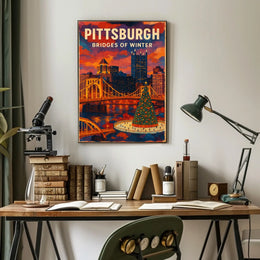 Pittsburgh Bridges of Winter Poster
