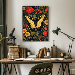 Butterfly and Floral Symphony Art Poster
