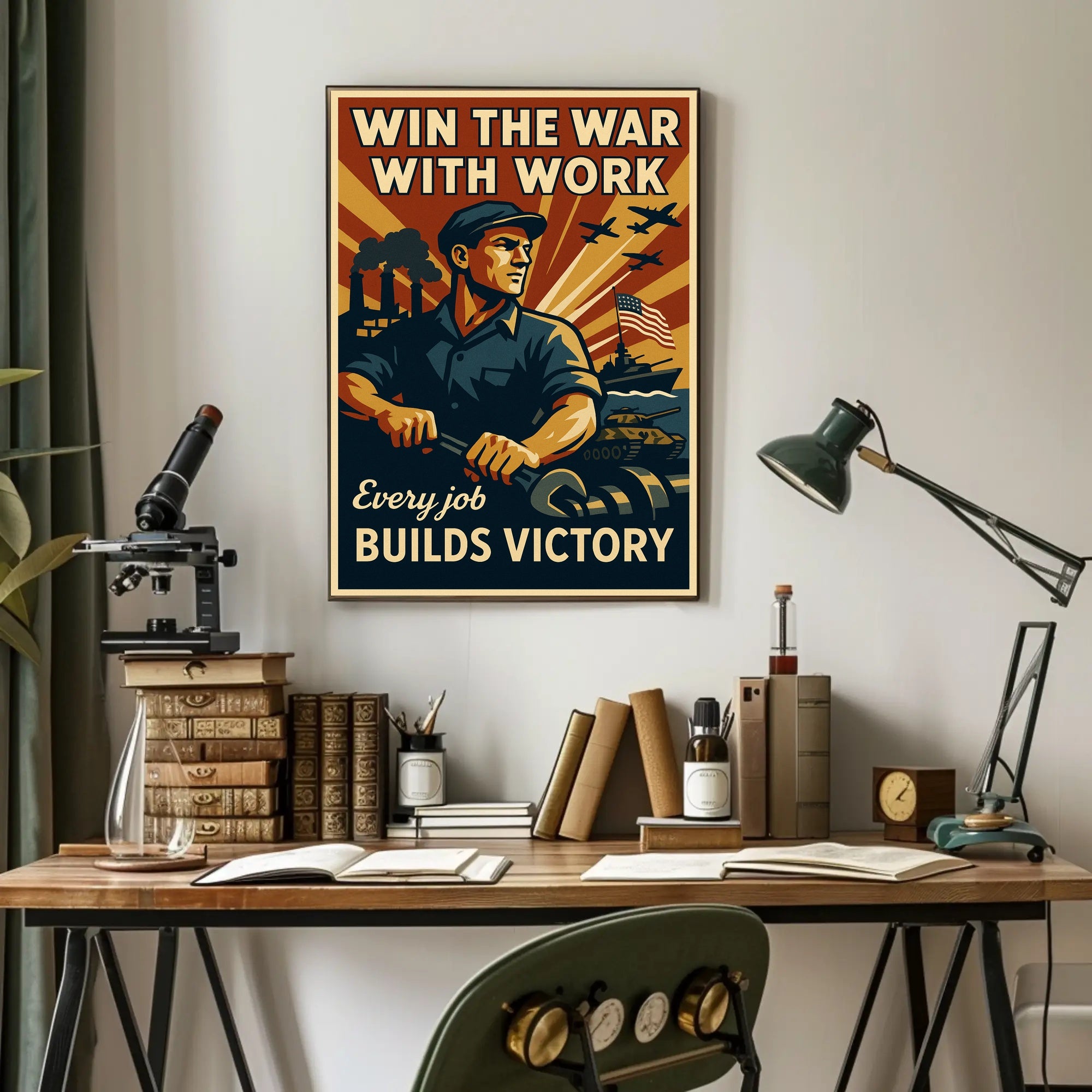 World War II Home-Front Labor Propaganda Poster