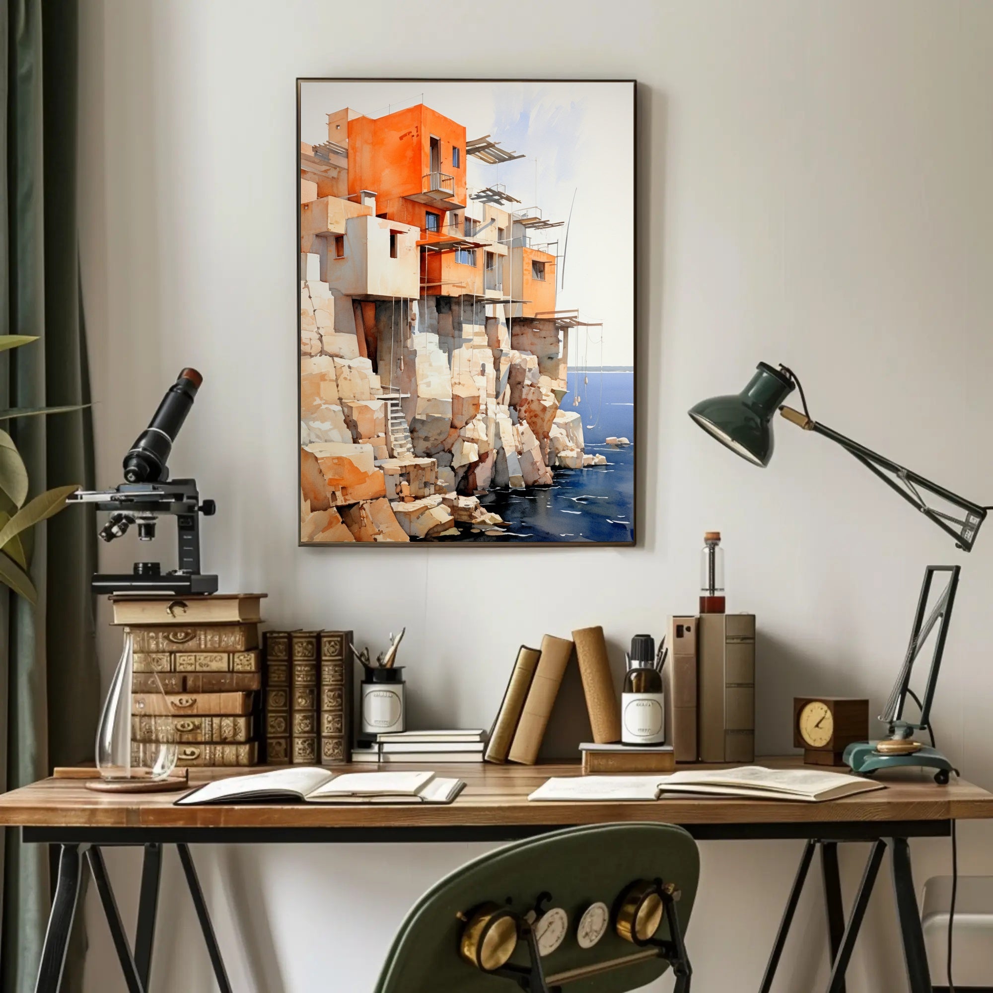 Cliffside Architecture Poster