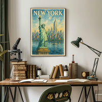 New York Iconic Landmarks Poster
