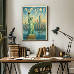 New York Iconic Landmarks Poster