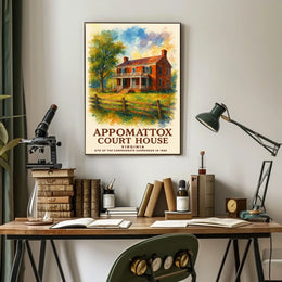 Appomattox Court House Historic Watercolor Poster Art