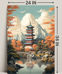 Tranquil Pagoda In Autumn Poster