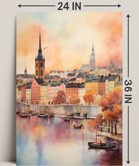 Serene Cityscape At Sunset Poster