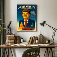 JFK Vintage Patriotic Art Print Historical or Presidential Poster
