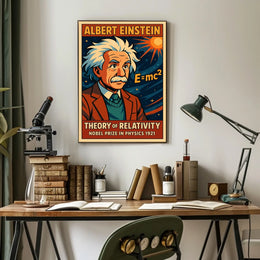 Einstein Relativity Theory Educational Vintage Science Gallery Quality Classic Intellectual Decor Poster