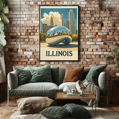 Illinois Vintage Poster