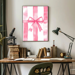 Pink Ribbon Gift Design Decorative Poster Wall Art