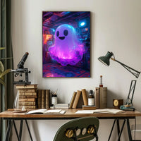 Neon Ghost in Futuristic Sci-Fi Poster
