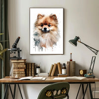 Pomeranian Watercolor Poster Wall Art Print