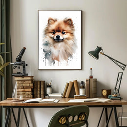 Pomeranian Watercolor Poster Wall Art Print