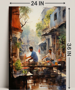 Street Market Morning Poster