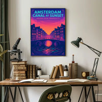 Amsterdam Canal At Sunset Poster