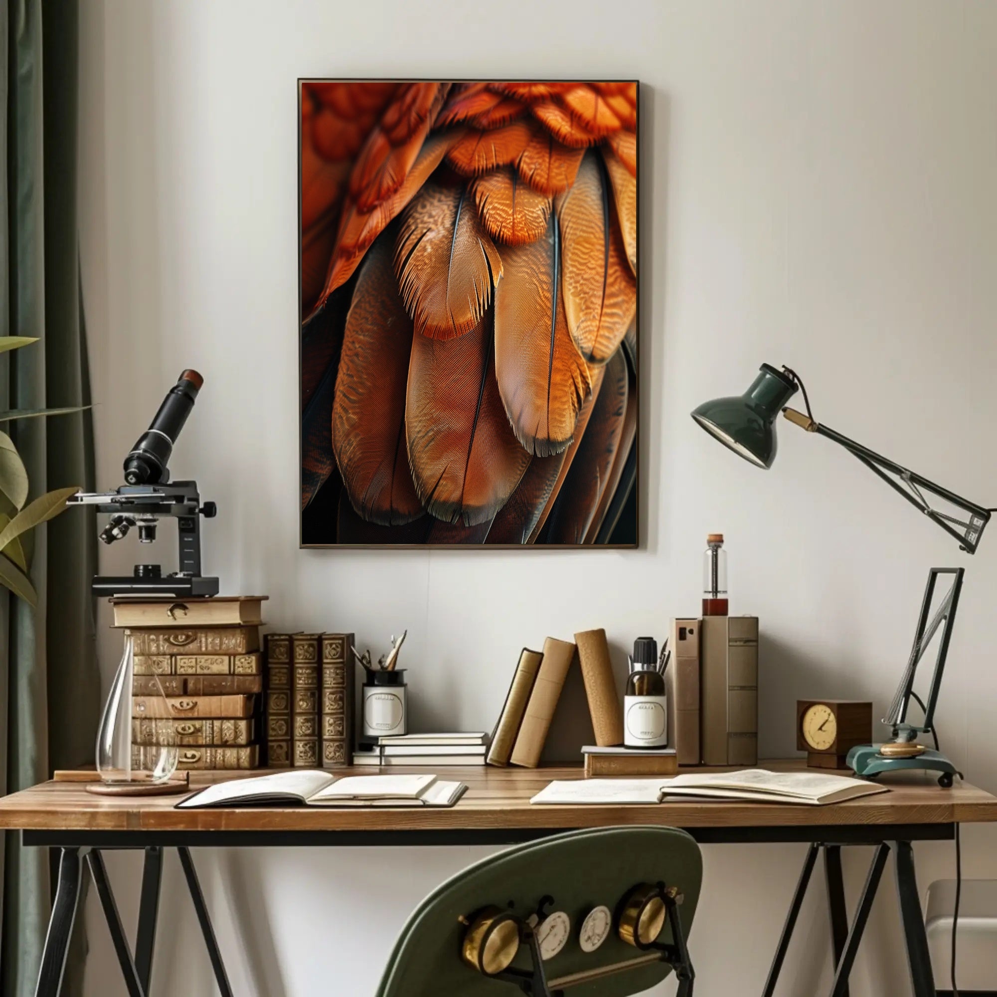 Bird Feather Textures Photorealistic Nature Art Poster PosterGoat