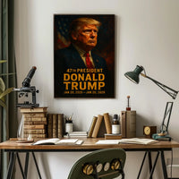 Trump Visionary Leader Patriotic Oil Painting Poster