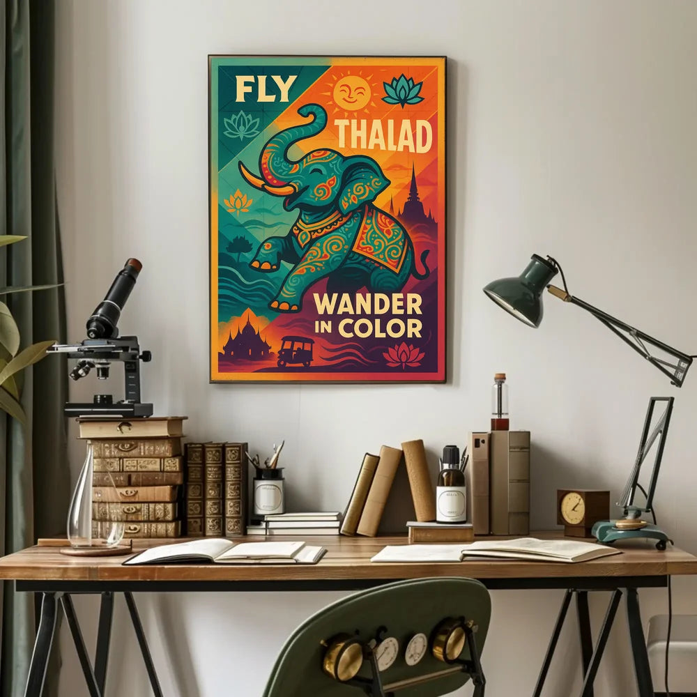 Thailand Adventure Vintage Travel Poster PosterGoat