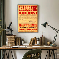 Houdini Challenge Vintage Escape Artist Cultural Poster