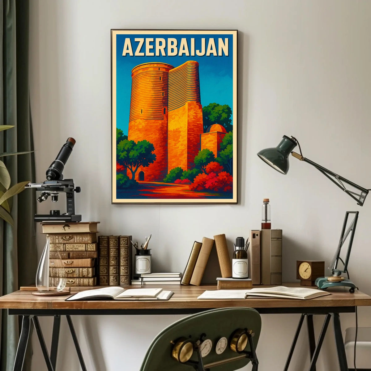 Azerbaijan Iconic Landmark Poster