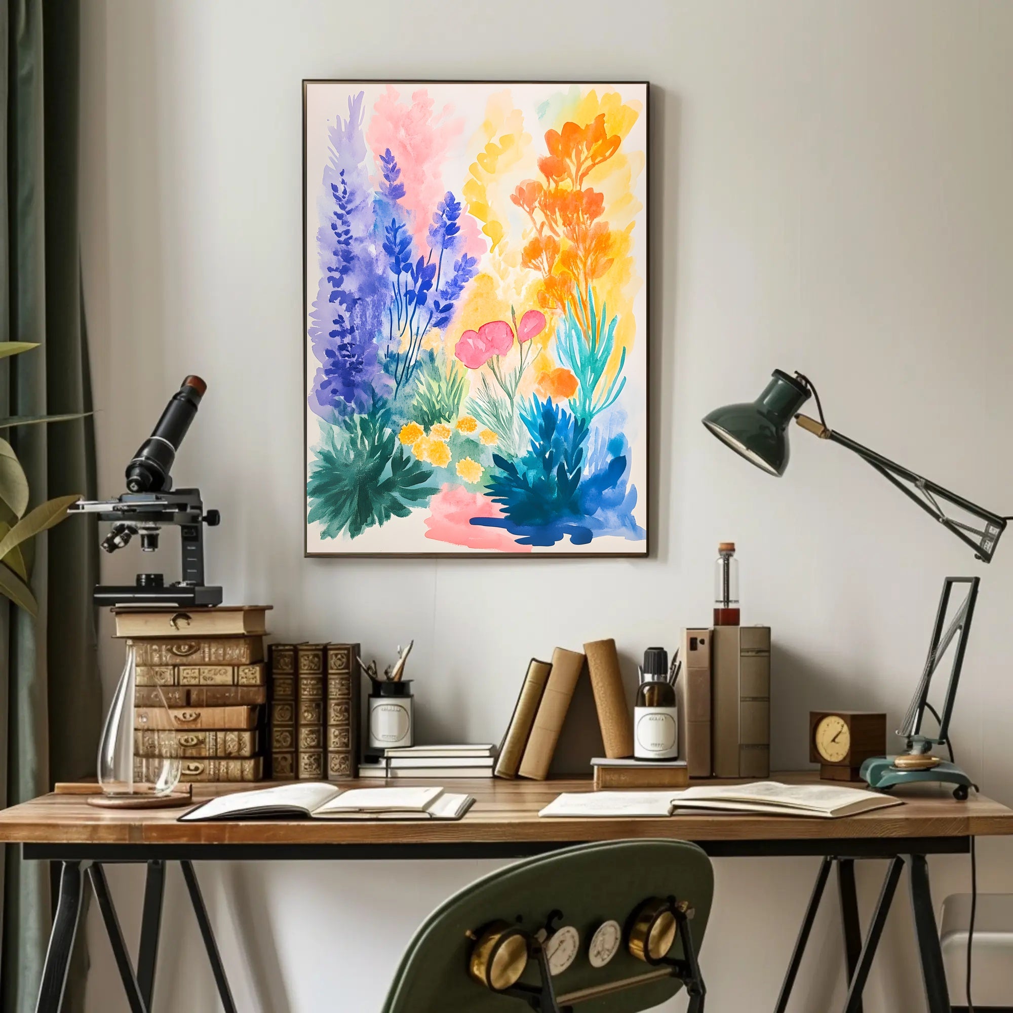 Vibrant Floral Travel Poster Wall Art for Home Decor