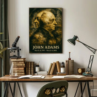 John Adams 2nd President of the United States Double Exposure Poster