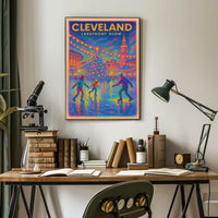 Cleveland Lakefront Glow Poster