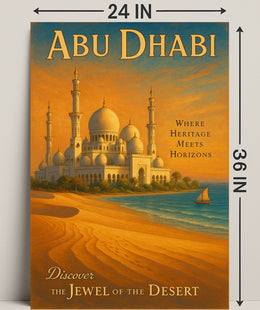 Abu Dhabi Travel Marvels: Discover Architectural Wonders Travel Poster