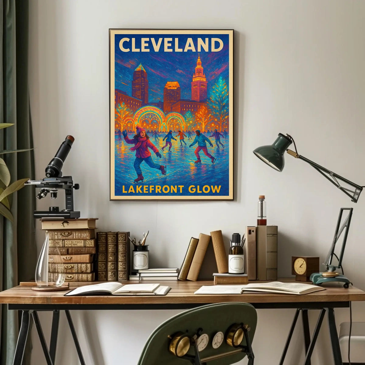 Cleveland Lakefront Glow Poster