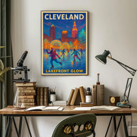 Cleveland Lakefront Glow Poster