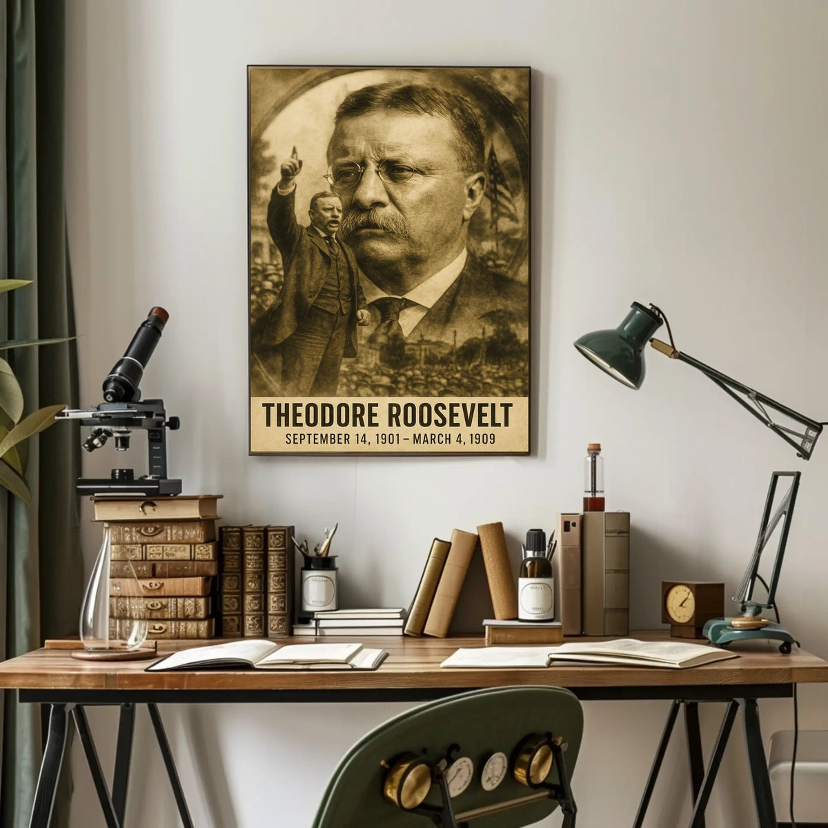 Theodore Roosevelt 26th President of the United States Double Exposure Poster
